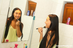 Anna-Rose-pleasing-herself-in-the-bathroom