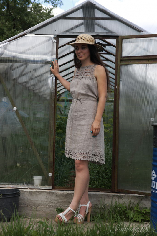 Naked in the greenhouse