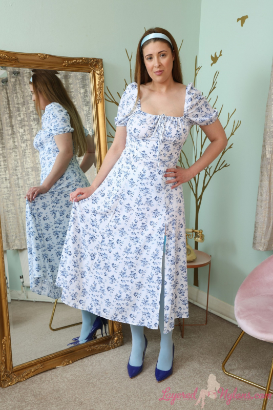 Summer Dress Pantyhose Blue Stockings