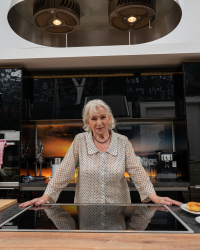 Granny washing up her younger friend