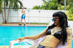 Handjob-by-the-pool