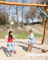 Licking each other on the playground