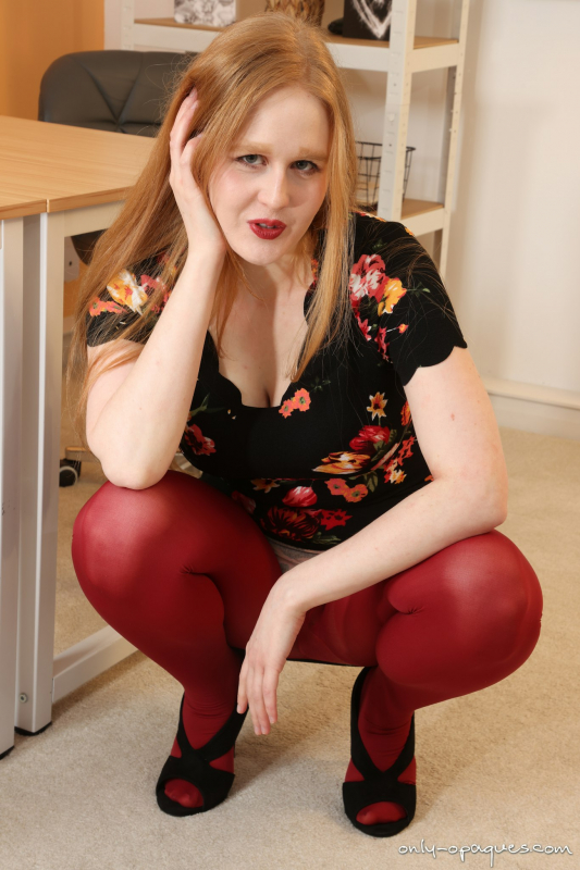 Patterned Minidress Red Tights