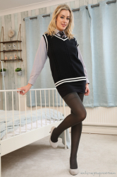College-Uniform-Heels-Opaque-Stockings
