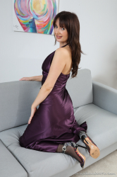 Purple-Evening-Gown-Black-Pantyhose