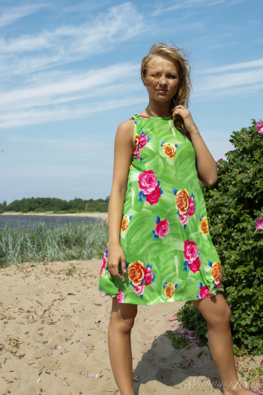 Flower Dress and Sand