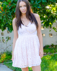 Lace dress tease with Madi Meadows