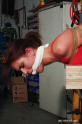 Kirsten-Hogtied-Cleavegagged-Forklifted