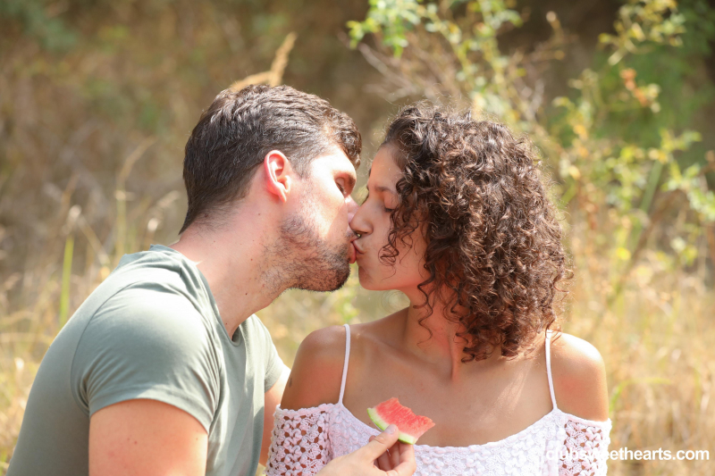 Curly brunette fucked outdoors