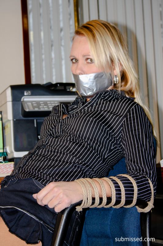 Secretary Tied To Chair Tapegagged