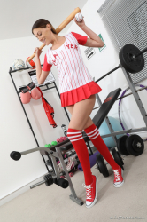 Baseball-Uniform-Thigh-High-Socks