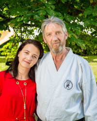 Outdoor karate practice
