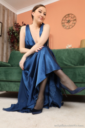 Blue-Evening-Gown-Black-Stockings