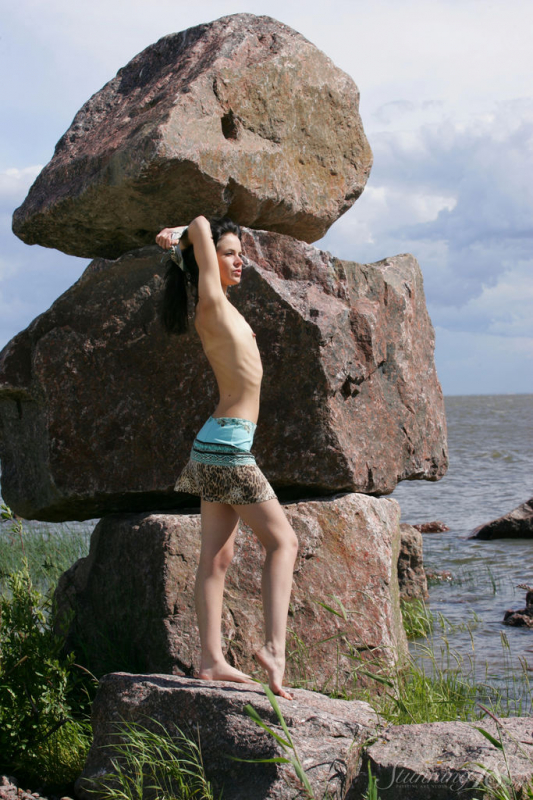 Girl on the rocks