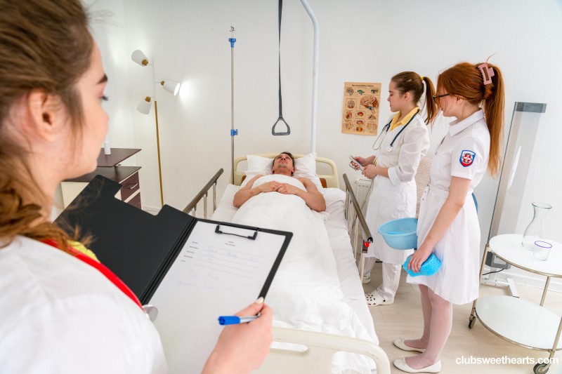 Naughty Nurses: Sponge bath fun 1/3