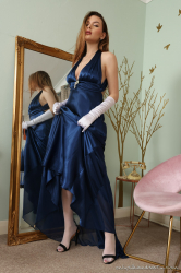 Blue-Evening-Gown-White-Stockings