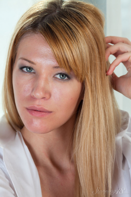 Blonde in a White Shirt