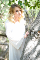 Blonde-angel-touches-herself-in-the-forest