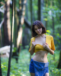 Lara Is Bare In The Russian Woods