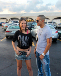 Missi Daniels Sucks a dick in public