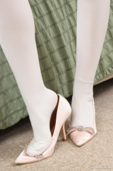 Pink-Miniskirt-White-Opaque-Tights