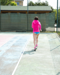 Busty tennis babe