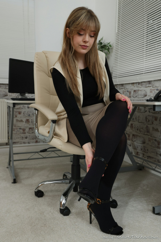 Pencil Skirt Black Opaque Pantyhose