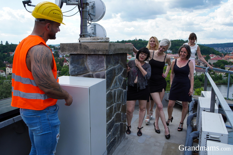 Mature rooftop orgy