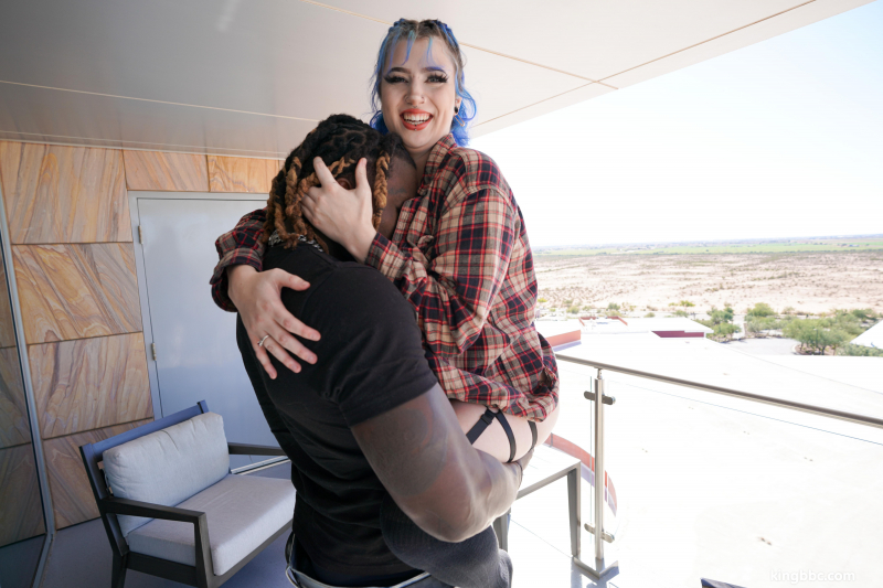 Blue haired Xoe Grim takes KingBBC